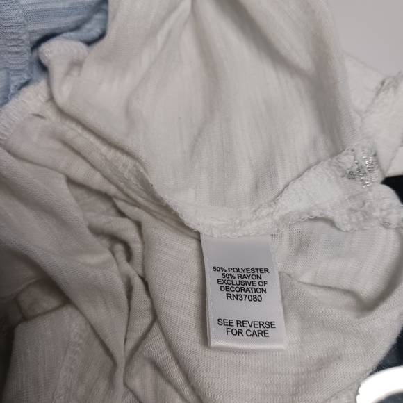 Women's C active short slave crew neck pullover blouse, size XL, color blue and - Picture 7 of 7